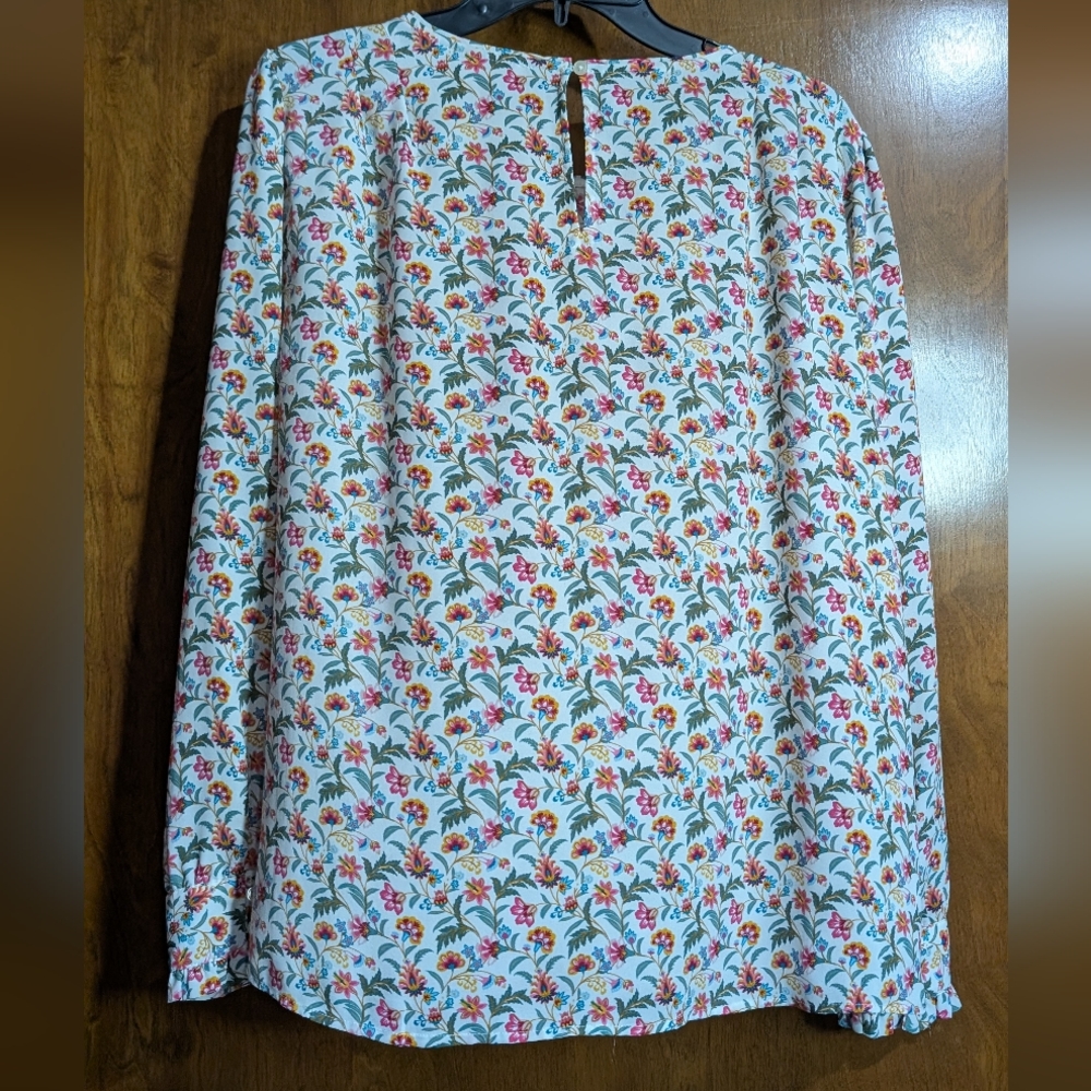 Loft EUC L Floral Long Sleeve Blouse